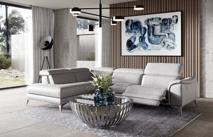 Lamod Italia Monte Carlo Italian Modern Grey Leather LAF Sectional Sofa