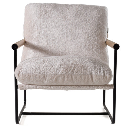 Modrest Moorcroft Modern Beige Fabric Accent Chair