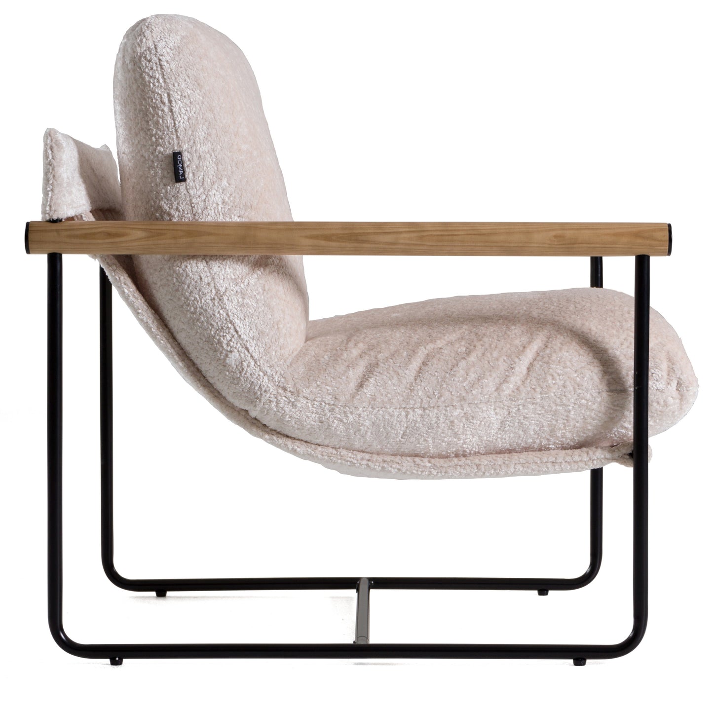 Modrest Moorcroft Modern Beige Fabric Accent Chair