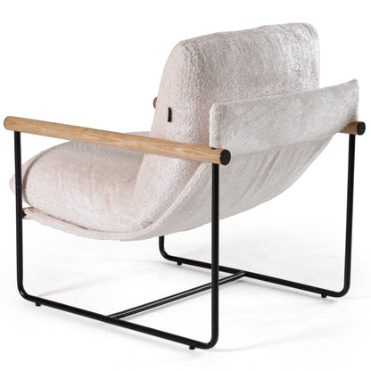 Modrest Moorcroft Modern Beige Fabric Accent Chair