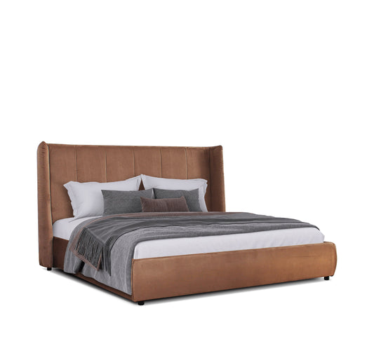Modrest Emilia Modern Burnt Orange Velvet Bed