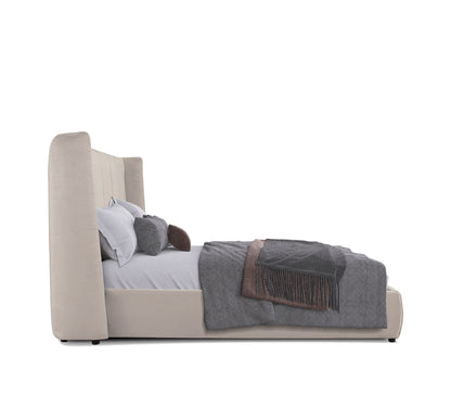 Modrest Emilia Modern Beige Velvet Bed