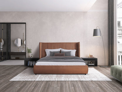 Modrest Emilia Modern Burnt Orange Velvet Bed