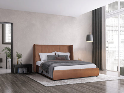 Modrest Emilia Modern Burnt Orange Velvet Bed