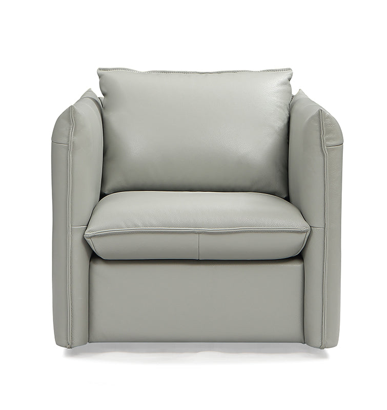 Divani Casa Tamworth Modern Grey Leather Swivel Chair
