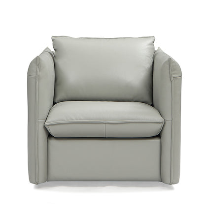 Divani Casa Tamworth Modern Grey Leather Swivel Chair
