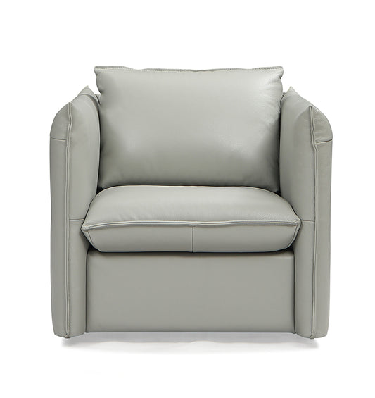 Divani Casa Tamworth Modern Grey Leather Swivel Chair