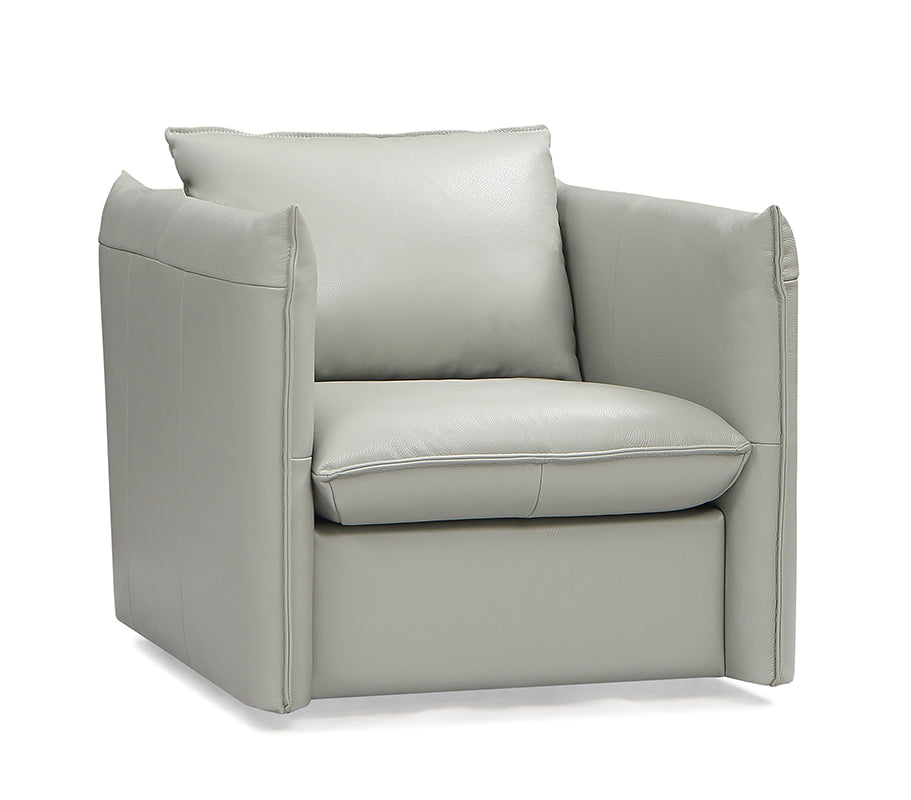 Divani Casa Tamworth Modern Grey Leather Swivel Chair