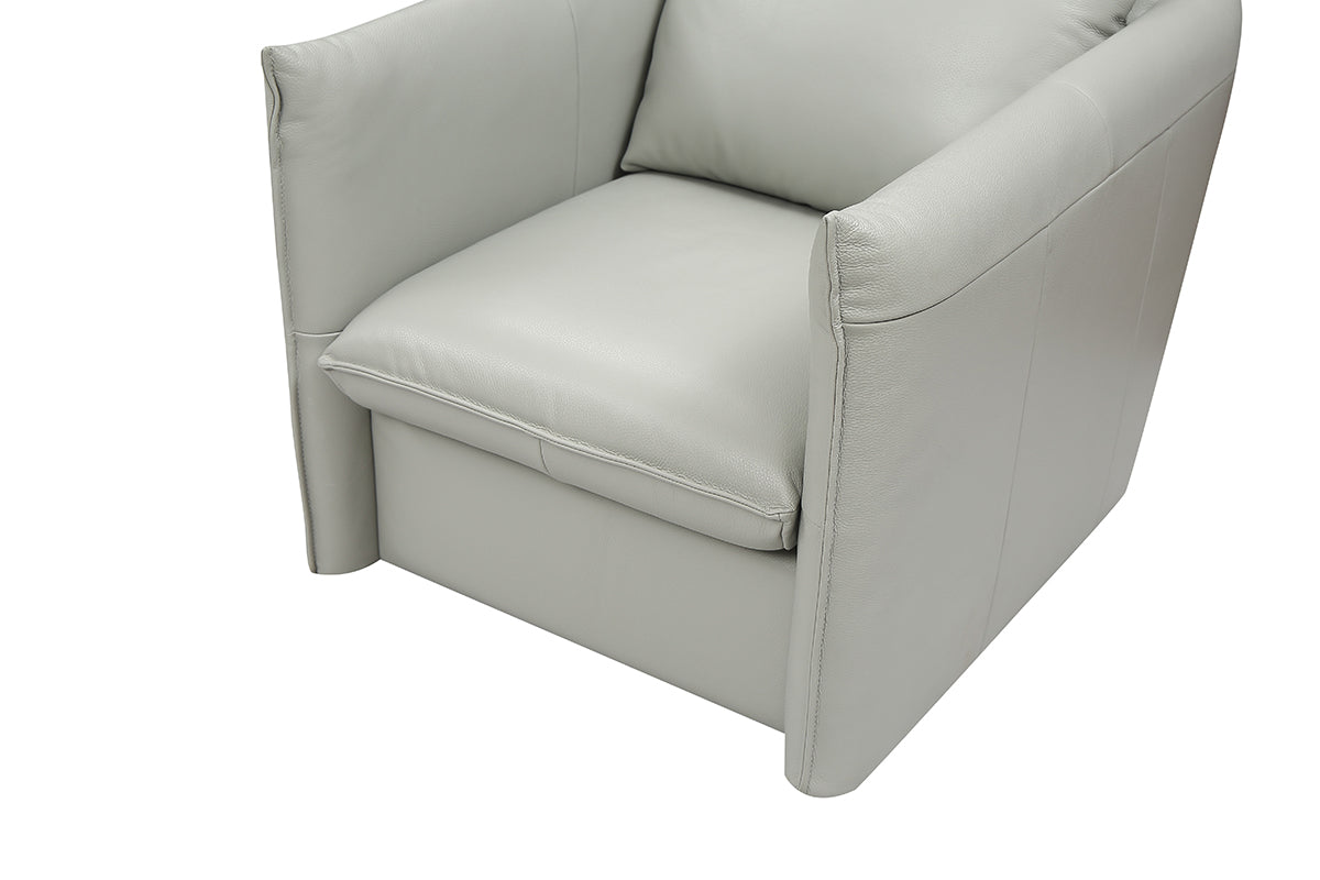 Divani Casa Tamworth Modern Grey Leather Swivel Chair