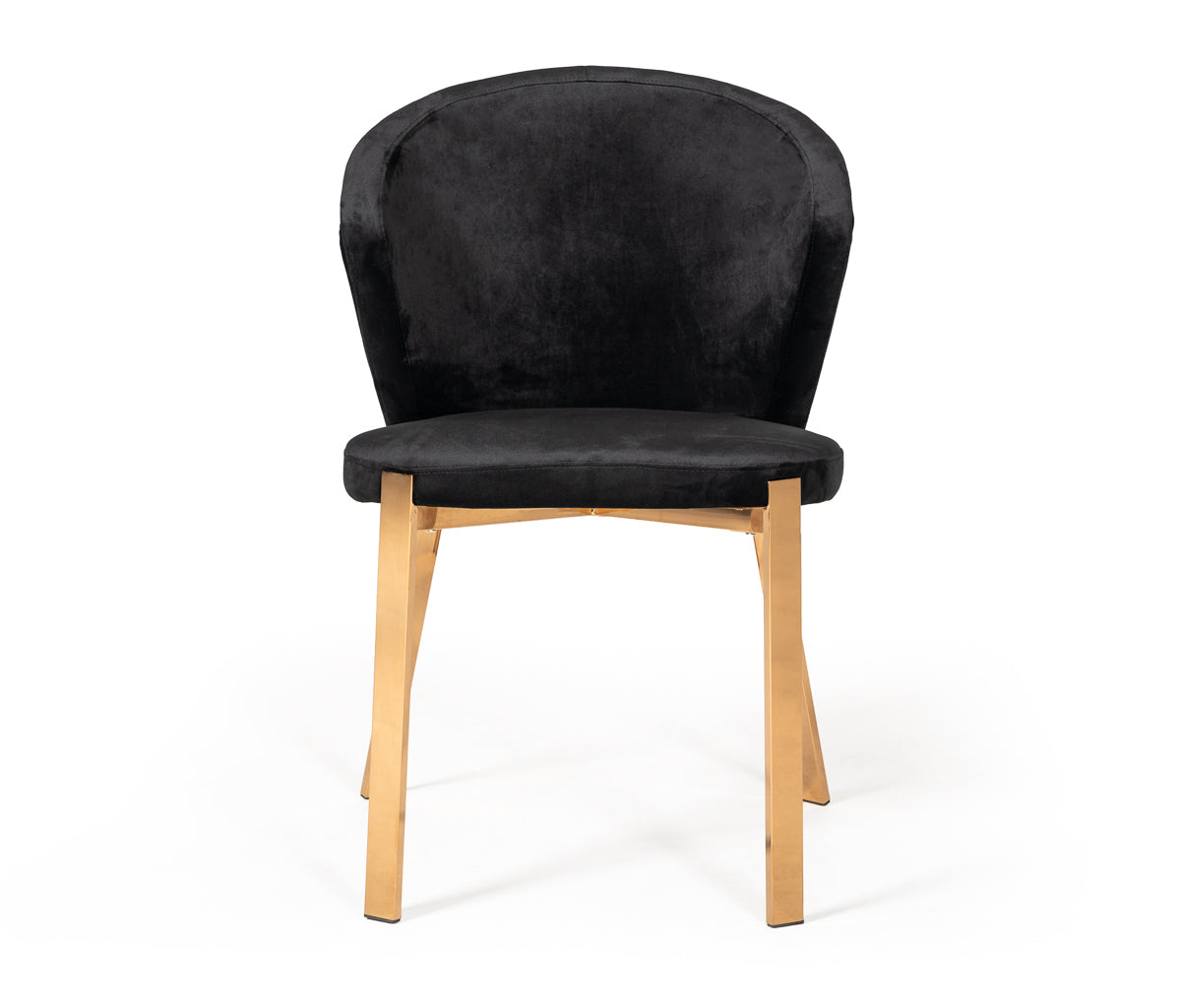 Modrest Nadia Modern Black Velvet and Rosegold Dining Chair