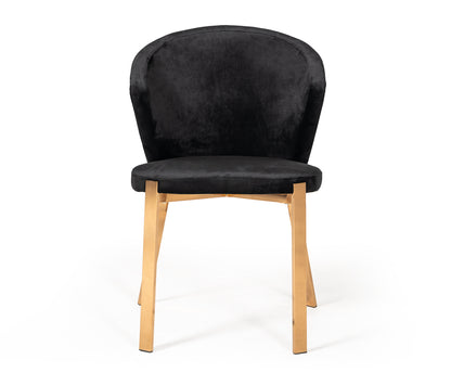 Modrest Nadia Modern Black Velvet and Rosegold Dining Chair
