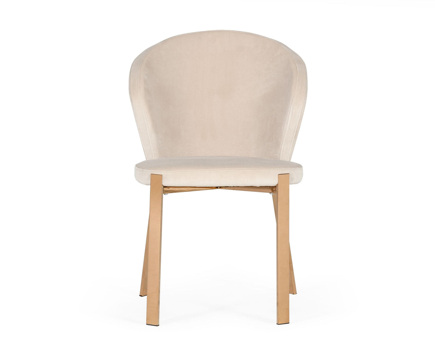 Modrest Nadia Modern Beige Velvet and Rosegold Dining Chair