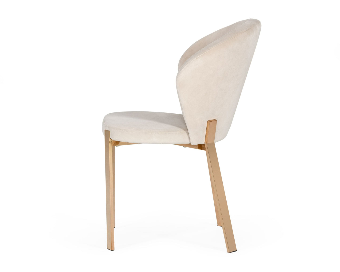 Modrest Nadia Modern Beige Velvet and Rosegold Dining Chair