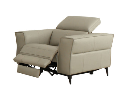 Divani Casa Nella Modern Light Grey Leather Armchair w/ Electric Recliner