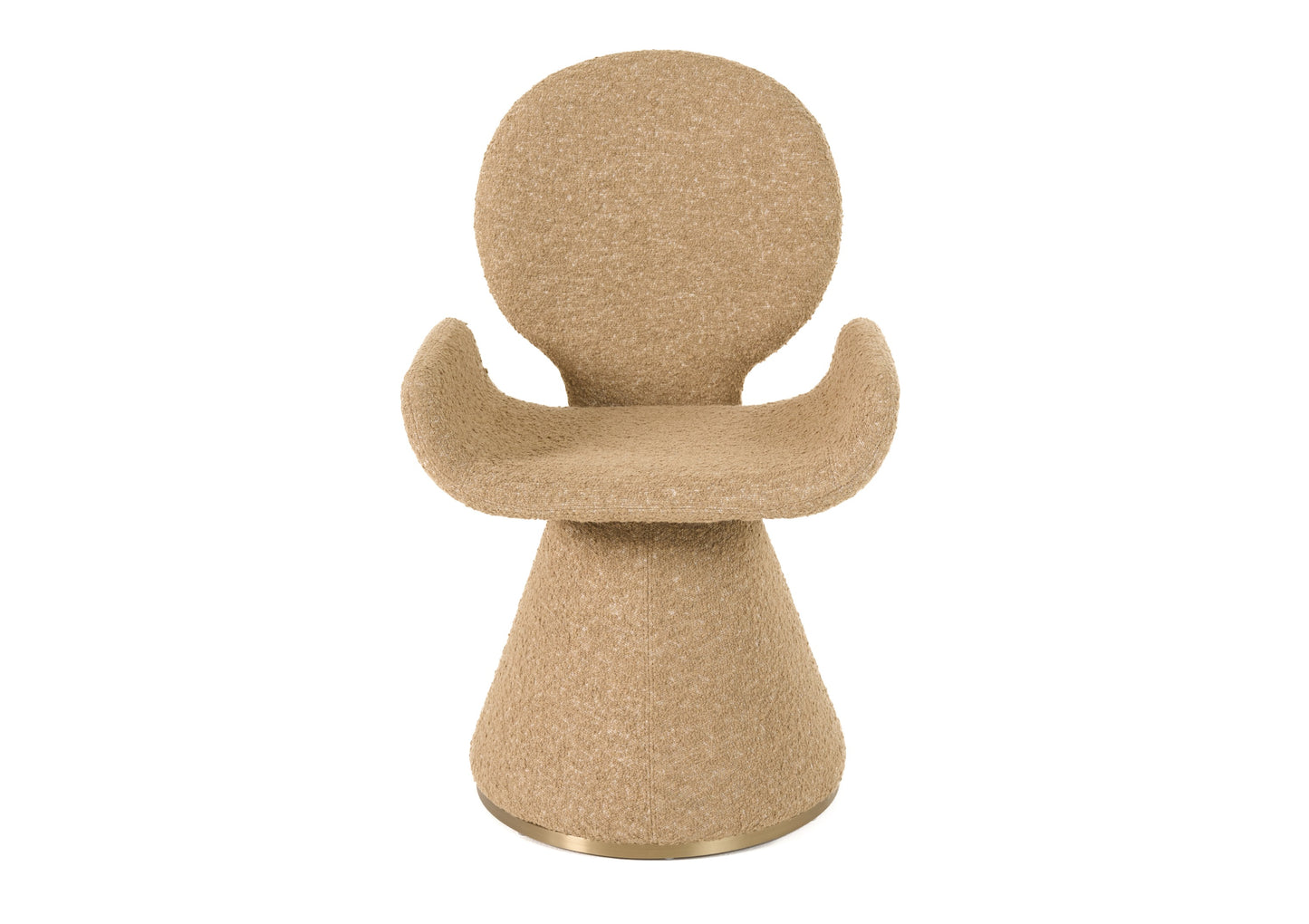 Modrest Neptune Contemporary Beige Fabric Brushed Brass Dining Chair