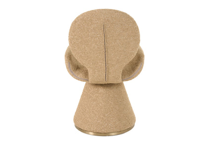 Modrest Neptune Contemporary Beige Fabric Brushed Brass Dining Chair