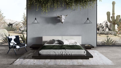 Modrest Tokyo East King Contemporary Black and White Platform Bed