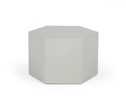 Modrest Newmont Small Light Grey High Gloss End Table