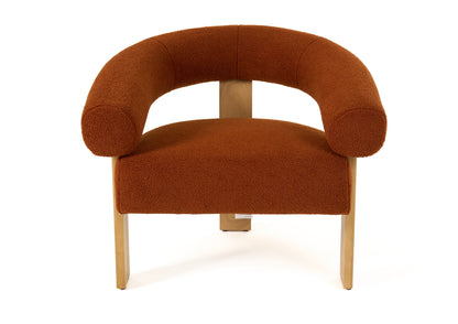 Modrest Nocona Modern Rust Fabric Wood Accent Chair