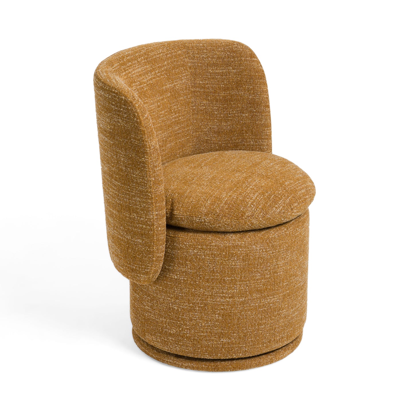 Divani Casa Norris Modern Mustard Fabric Swivel Dining Chair