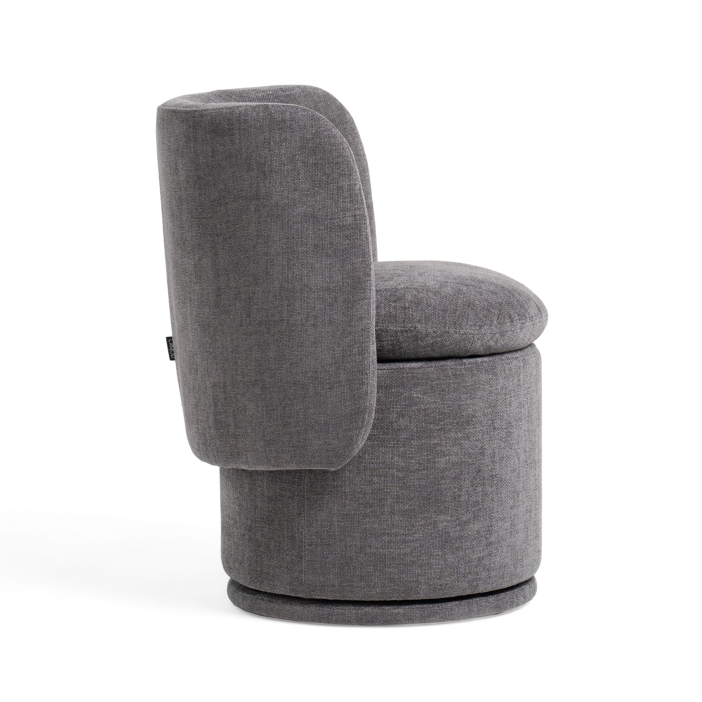 Divani Casa Norris Modern Dark Grey Fabric Swivel Dining Chair