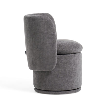 Divani Casa Norris Modern Dark Grey Fabric Swivel Dining Chair
