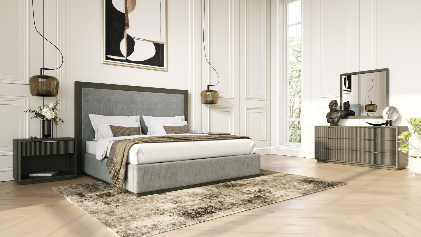 Nova Domus Santa Barbara Modern Grey Fabric Grey Wash Bed