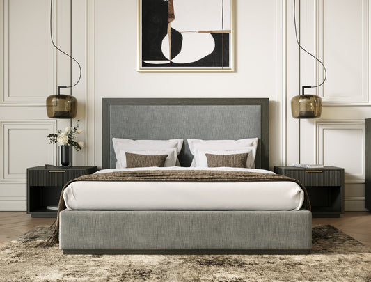 Nova Domus Santa Barbara Modern Grey Fabric Grey Wash Bed