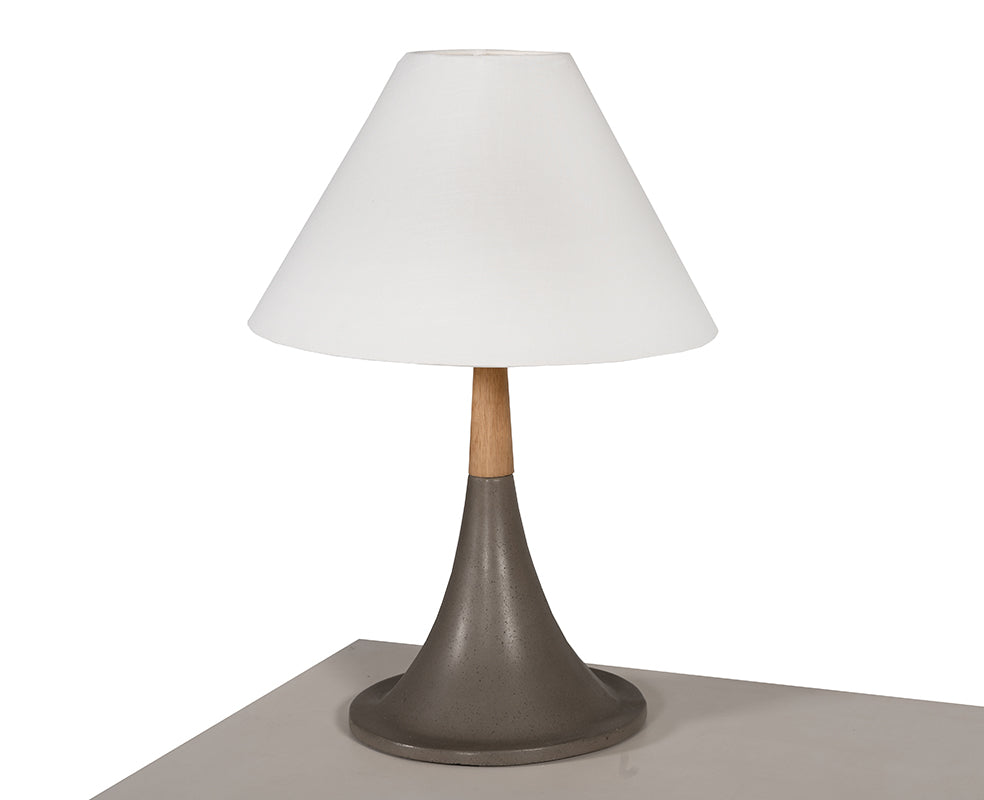 Modrest Nunez Modern Concrete and Oak Table Lamp