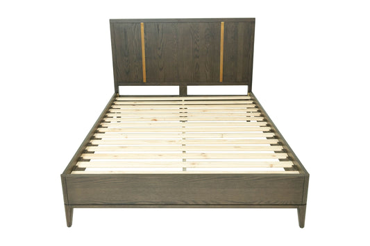 Modrest Oakley Mid-Century Queen Size Dark Brown Bed