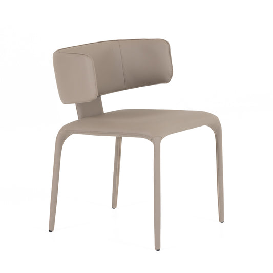 Modrest Odessa Modern Grey Vegan Leather Dining Chair