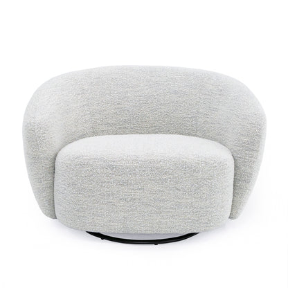 Modrest Omaha Modern Swivel Off White Fabric Chair