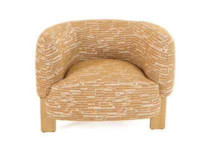 Divani Casa Optima Mid-Century Modern Orange Fabric Accent Chair