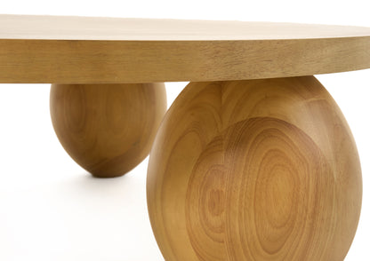 Modrest Optima Modern Natural Rubberwood Round Coffee Table