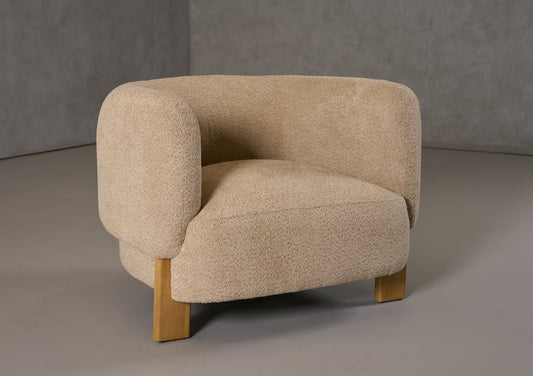 Divani Casa Optima Mid-Century Modern Taupe Fabric Accent Chair