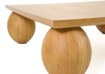 Modrest Optima Modern Natural Rubberwood Square Coffee Table