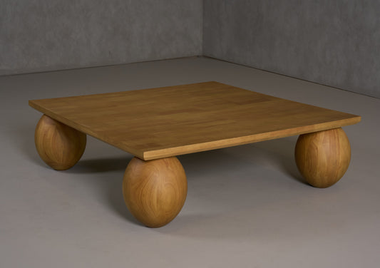 Modrest Optima Modern Natural Rubberwood Square Coffee Table