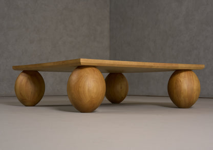 Modrest Optima Modern Natural Rubberwood Square Coffee Table