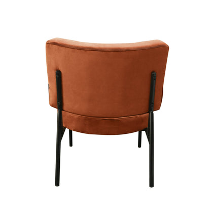 Modrest Sami Modern Orange Velvet Accent Chair