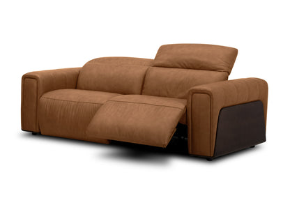 Divani Casa Sandstone Modern Brown Leather Sofa Set w/ Electric Recliners