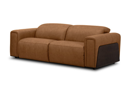 Divani Casa Sandstone Modern Brown Leather Sofa Set w/ Electric Recliners