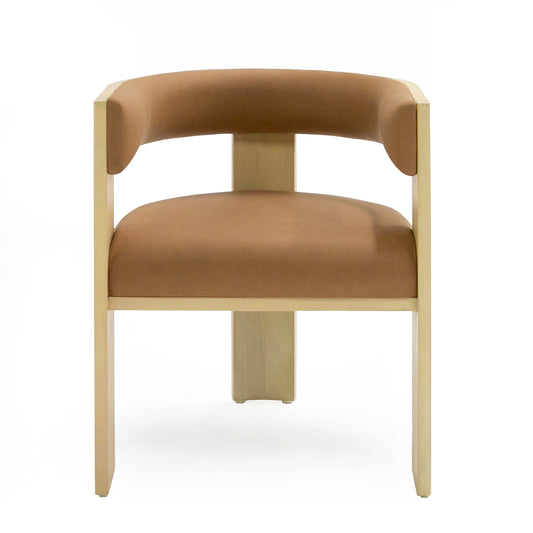 Nova Domus Osaka Modern Natural Ash Rust Fabric Dining Chair