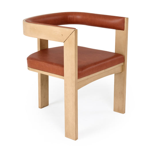 Nova Domus Oshana Modern Rust Leatherette White Oak Dining Chair