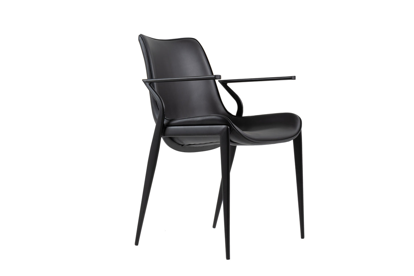 Modrest Osprey Modern Black Vegan Leather Dining Chair