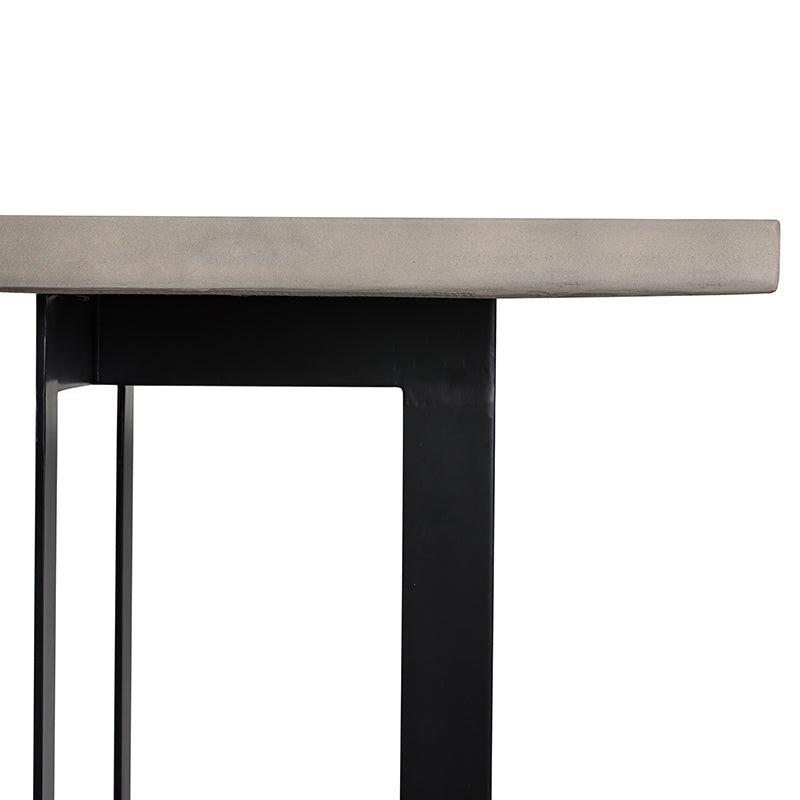 Modrest Sharon Modern Concrete and Black Metal Dining Table