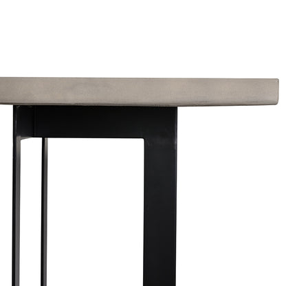 Modrest Sharon Modern Concrete and Black Metal Dining Table