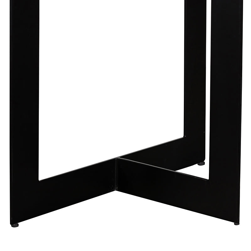 Modrest Sharon Modern Concrete and Black Metal Dining Table