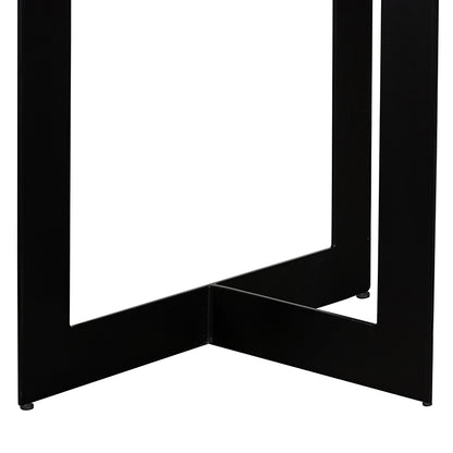 Modrest Sharon Modern Concrete and Black Metal Dining Table