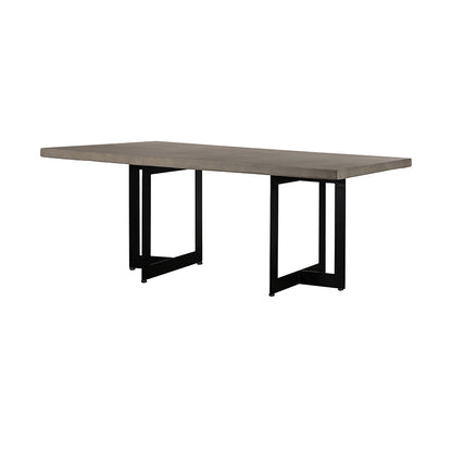 Modrest Sharon Modern Concrete and Black Metal Dining Table