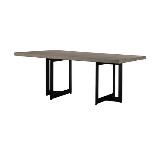 Modrest Sharon Modern Concrete and Black Metal Dining Table